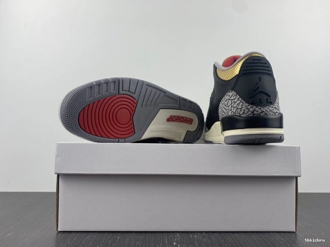 Reps TBK WMNS Black 3 Gold Jordan CK9246-067 Air 0719